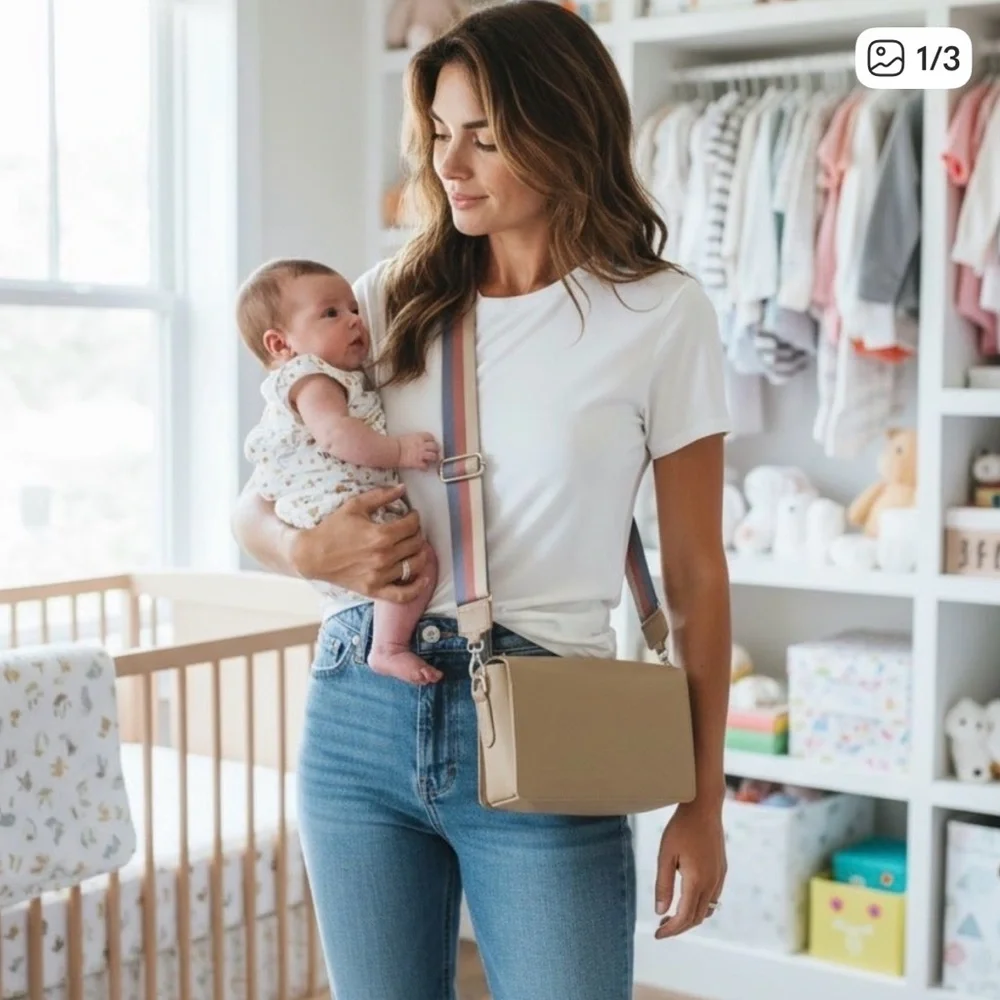 ToteSavvy Fawn Crossbody Diaper Bag Organizer NWT